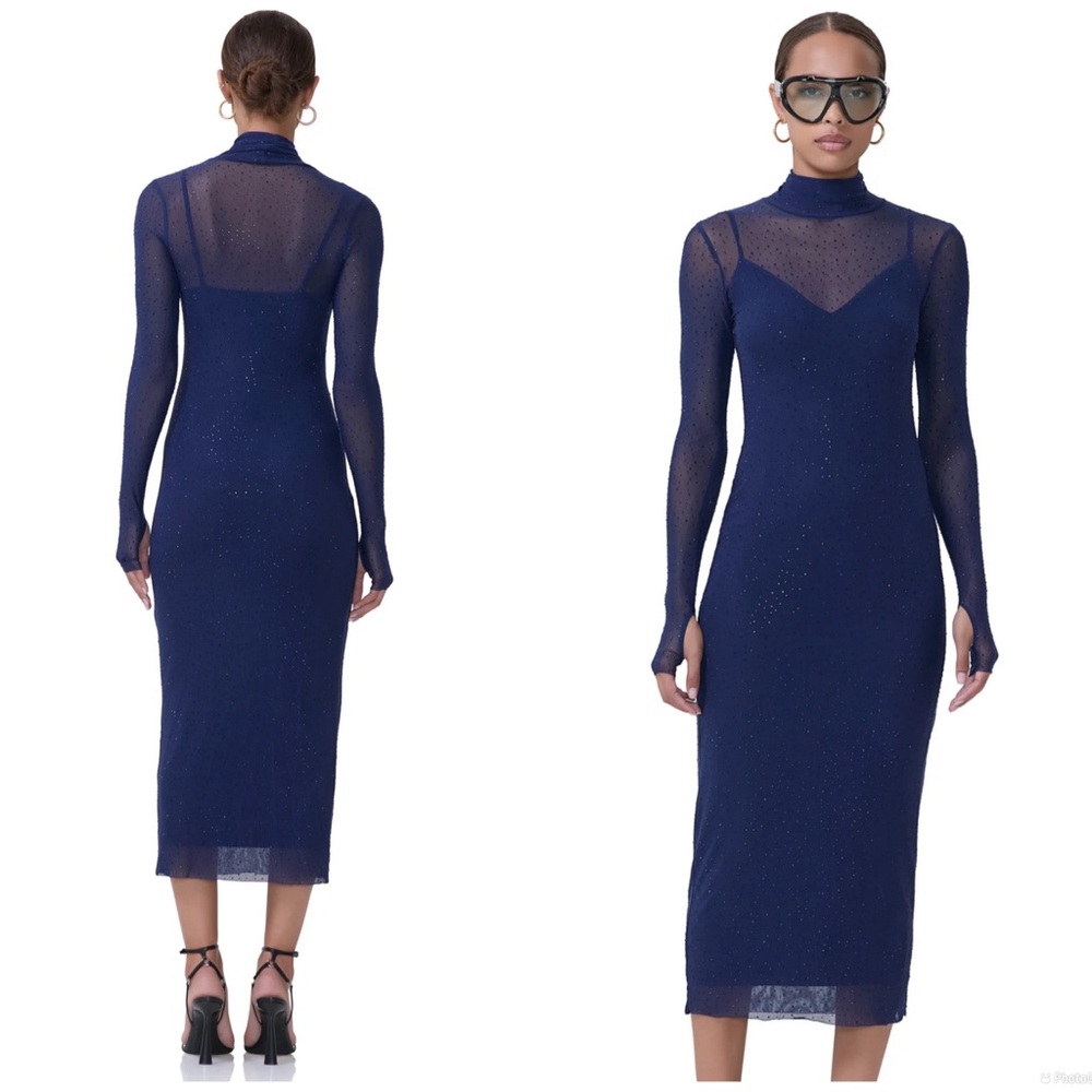 Rhinestone Mesh Dress